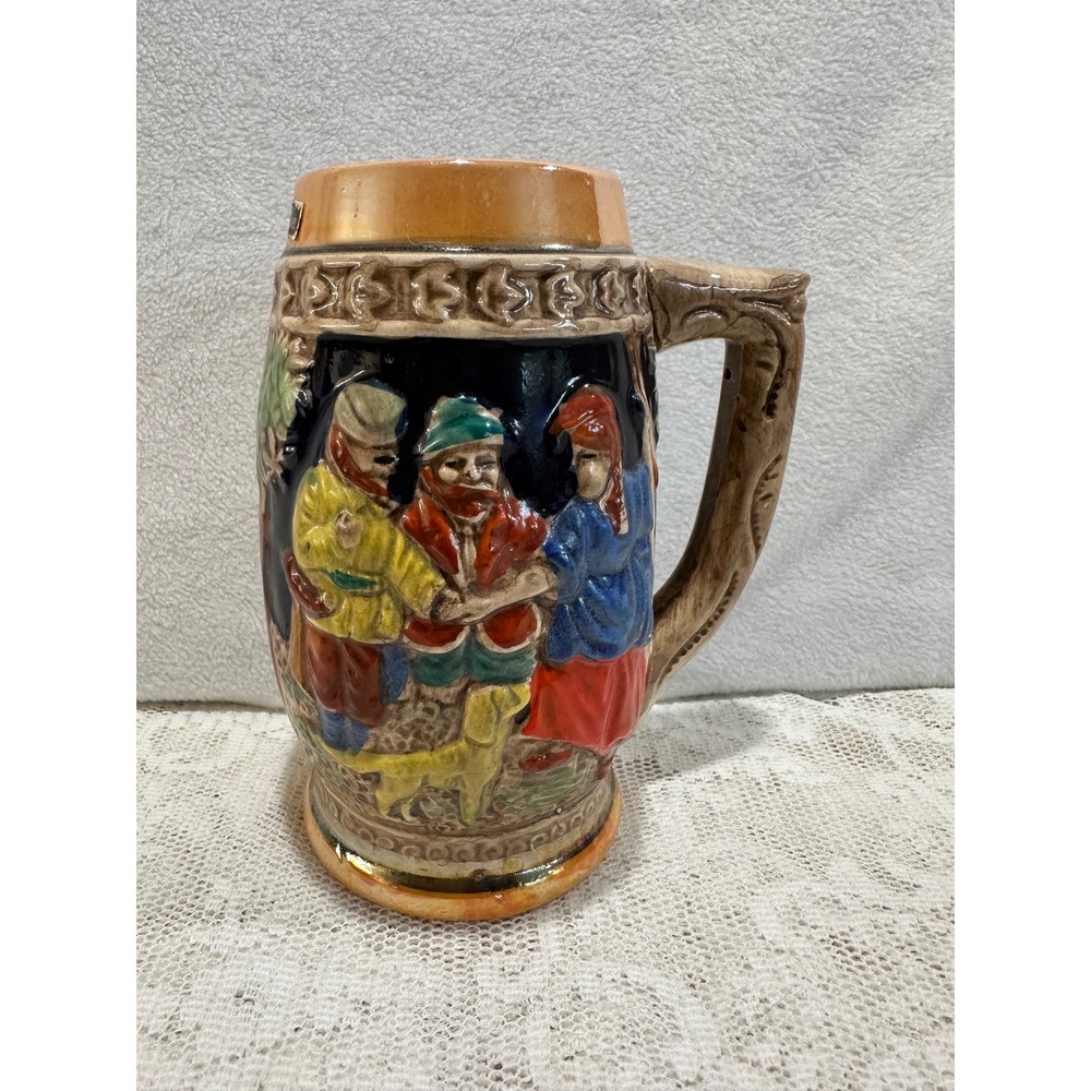 Vintage Ceramic Beer Stein "Gruss aus Wien" Scenic Village‎ Handle Mug